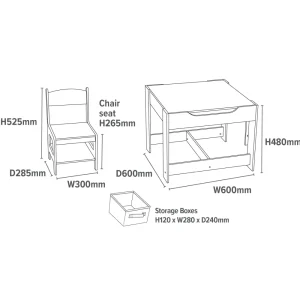 Sale White Table and Chairs with Storage Bins Kids Kid’s Furniture