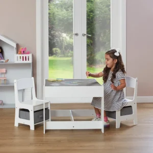 Sale White Table and Chairs with Storage Bins Kids Kid’s Furniture