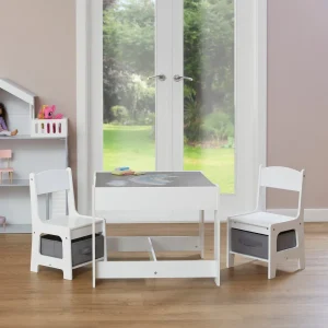 Sale White Table and Chairs with Storage Bins Kids Kid’s Furniture