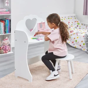 Outlet White Wooden Dressing Table and Stool Kids Kid’s Furniture