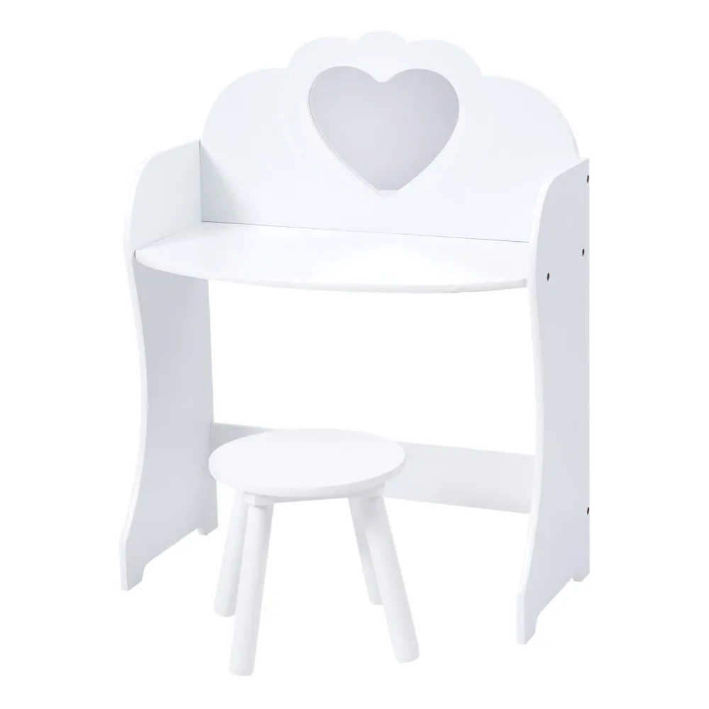 white_wooden_dressing_tab_2.webp Outlet White Wooden Dressing Table and Stool Kids Kid’s Furniture