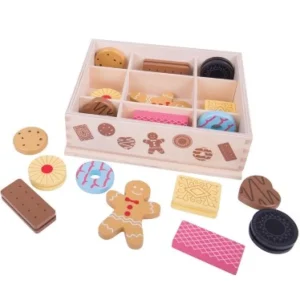 Hot Wooden Box of Biscuits Wooden Toy Food Sets