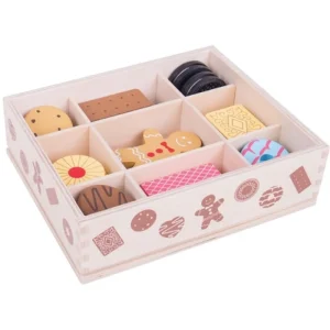 Hot Wooden Box of Biscuits Wooden Toy Food Sets