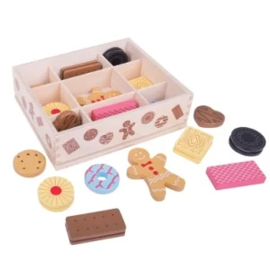 Hot Wooden Box of Biscuits Wooden Toy Food Sets