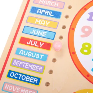 Outlet Wooden Clock and Calendar Kids Traditional Wooden Toys | Activity Toys & Games