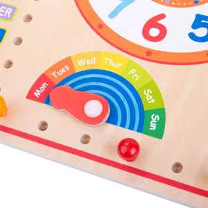 Outlet Wooden Clock and Calendar Kids Traditional Wooden Toys | Activity Toys & Games
